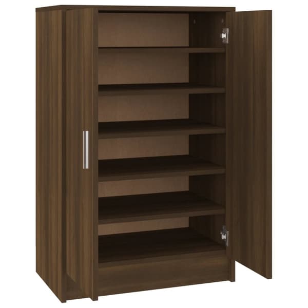 Kenkähyllyt & -telineet - Living Kenkäteline ruskea tammi 60x35x92 cm tekninen puu