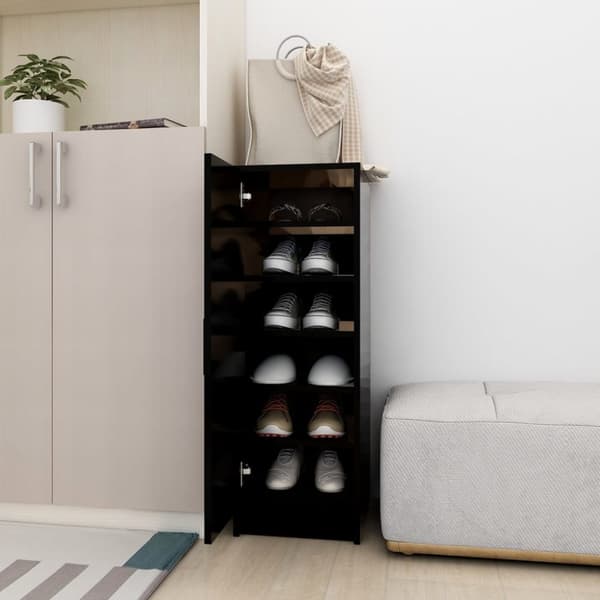 Skoopbevaring - Living skoskab 32x35x92 cm spånplade sort