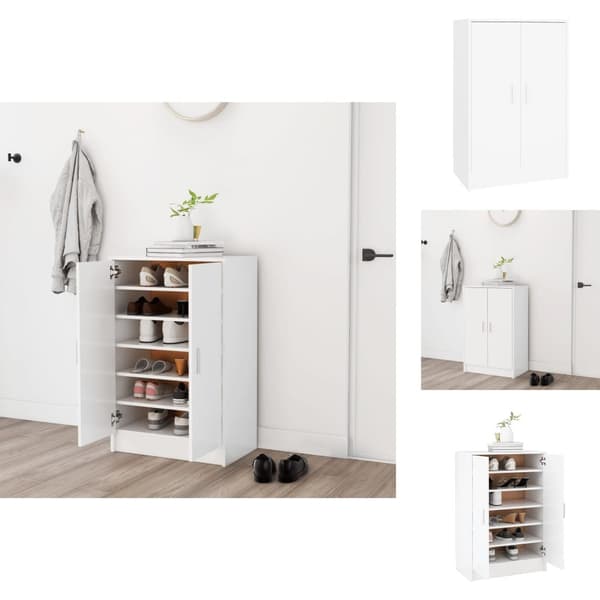 Skoopbevaring - Living skoskab 60x35x92 cm spånplade hvid