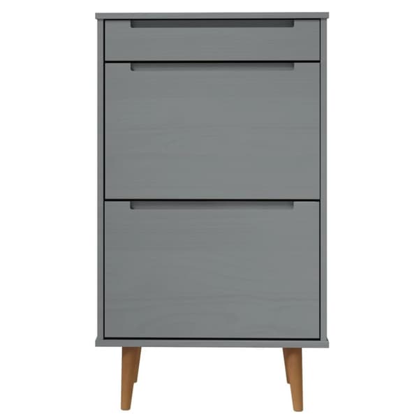 Skoopbevaring - Living skoskab MOLDE 59,5x35x103 cm massivt fyrretræ grå