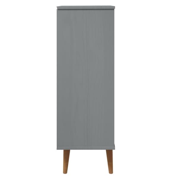 Skoopbevaring - Living skoskab MOLDE 59,5x35x103 cm massivt fyrretræ grå