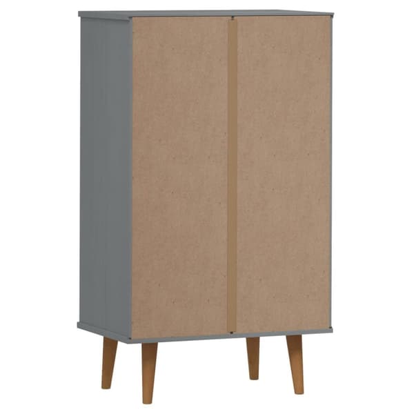 Skoopbevaring - Living skoskab MOLDE 59,5x35x103 cm massivt fyrretræ grå