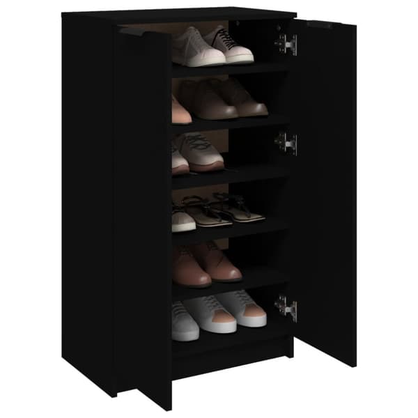 Kenkähyllyt & -telineet - Living Kenkäkaappi musta 59x35x100 cm tekninen puu
