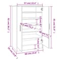 Pikkukuva 9 / 10: Kenkähyllyt & -telineet - Living Kenkäkaappi betoninharmaa 60x35x92 cm tekninen puu