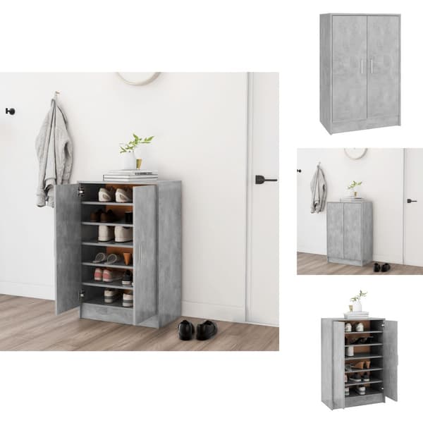 Kenkähyllyt & -telineet - Living Kenkäkaappi betoninharmaa 60x35x92 cm tekninen puu