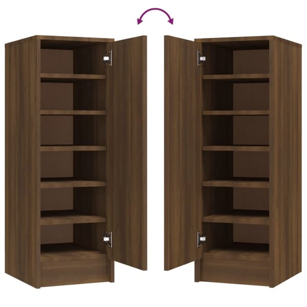 Kenkähyllyt & -telineet - Living Kenkäteline ruskea tammi 32x35x92 cm tekninen puu