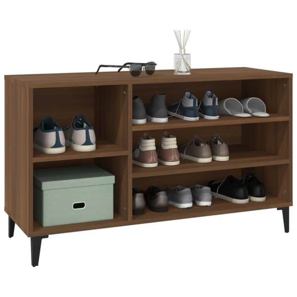 Skoopbevaring - Living skoskab 102x36x60 cm konstrueret træ brun egetræ