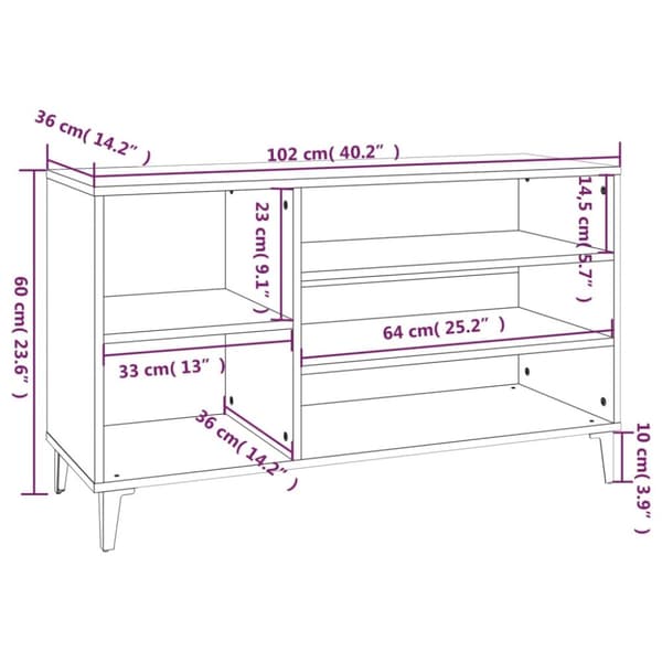 Skoopbevaring - Living skoreol 102x36x60 cm konstrueret træ hvid