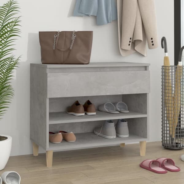 Skoopbevaring - Living skoreol 70x36x60 cm konstrueret træ betongrå