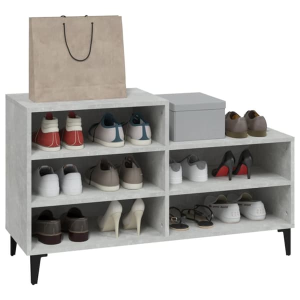 Skoopbevaring - Living skoreol 102x36x60 cm konstrueret træ betongrå