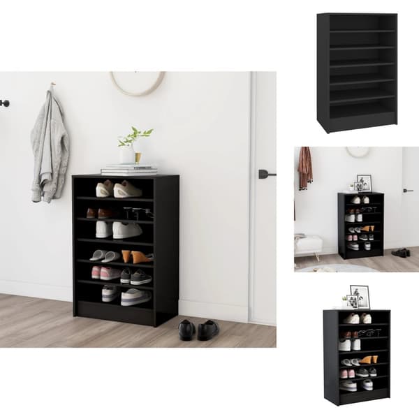 Skoopbevaring - Living skoskab 60x35x92 cm spånplade sort