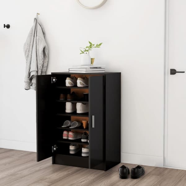Skoopbevaring - Living skoskab 60x35x92 cm spånplade sort