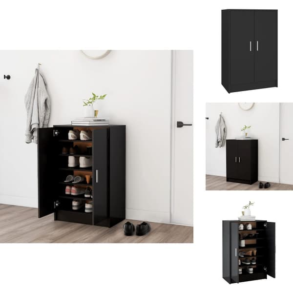 Skoopbevaring - Living skoskab 60x35x92 cm spånplade sort