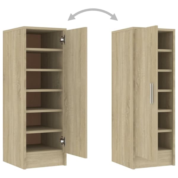 Skoopbevaring - Living skoskab 32x35x92 cm spånplade sonoma-eg
