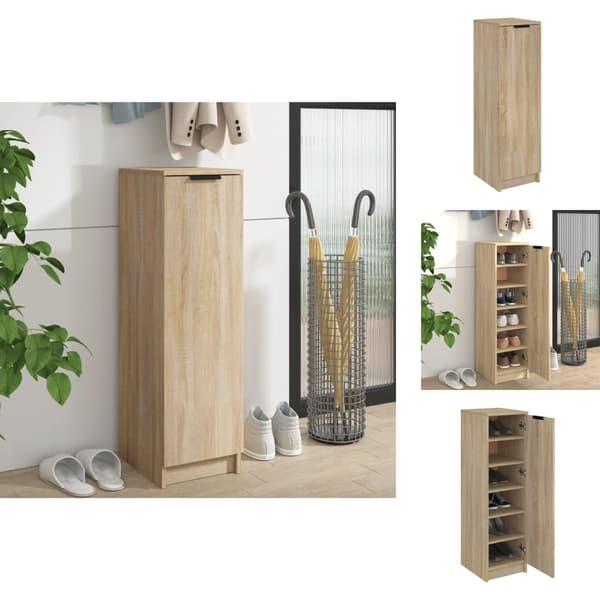 Skoopbevaring - Living skoskab 30x35x100 cm konstrueret træ sonoma-eg