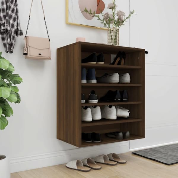Skoopbevaring - Living skoskab 60x35x70 cm konstrueret træ brun egetræsfarve