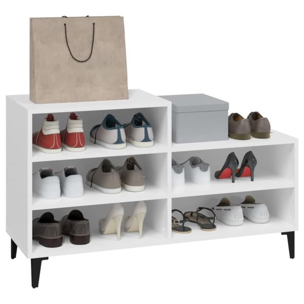 Skoopbevaring - Living skoreol 102x36x60 cm konstrueret træ hvid
