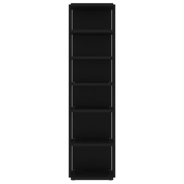 Skoopbevaring - Living skoskab 27,5x27x102 cm konstrueret træ sort