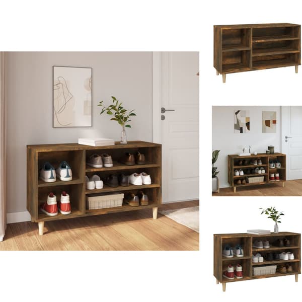 Skoopbevaring - Living skoskab 102x36x60 cm konstrueret træ røget egetræsfarve