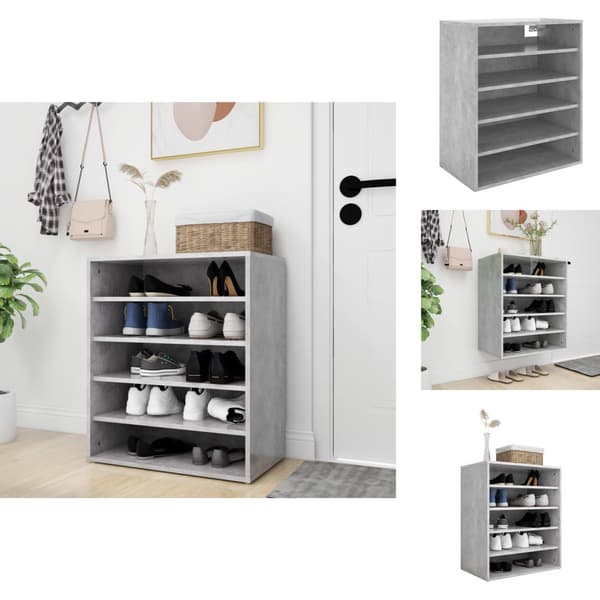 Kenkähyllyt & -telineet - Living Kenkäkaappi betoninharmaa 60x35x70 cm tekninen puu