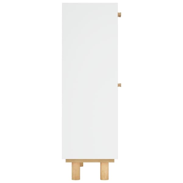Skoopbevaring - Living skoskab 52x25x80 cm konstrueret træ og naturlig rattan hvid