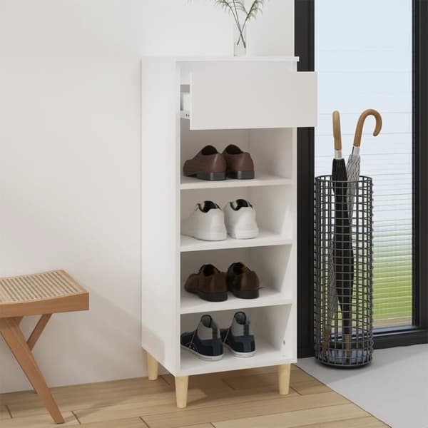 Skoställ & skohyllor - Living Skoskåp vit 40x36x105 cm konstruerat trä