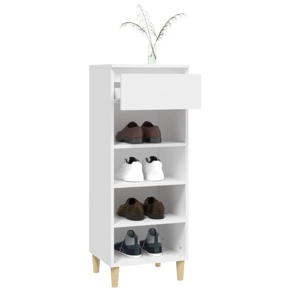 Skoställ & skohyllor - Living Skoskåp vit 40x36x105 cm konstruerat trä