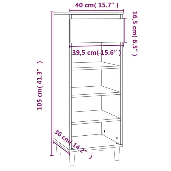 Skoställ & skohyllor - Living Skoskåp vit 40x36x105 cm konstruerat trä