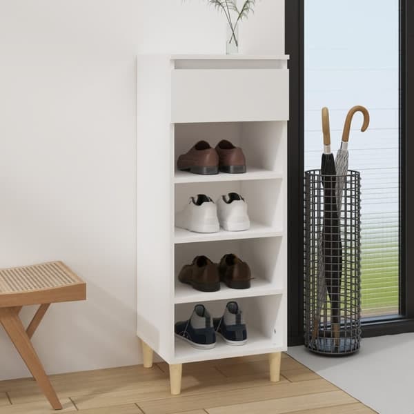 Skoställ & skohyllor - Living Skoskåp vit 40x36x105 cm konstruerat trä