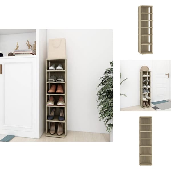 Skoopbevaring - Living skoskab 27,5x27x102 cm konstrueret træ sonoma-eg