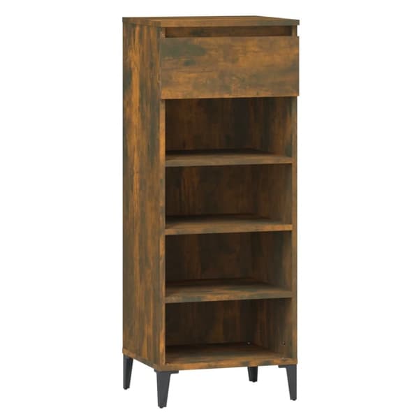 Skoopbevaring - Living skoreol 40x36x105 cm konstrueret træ røget egetræsfarve