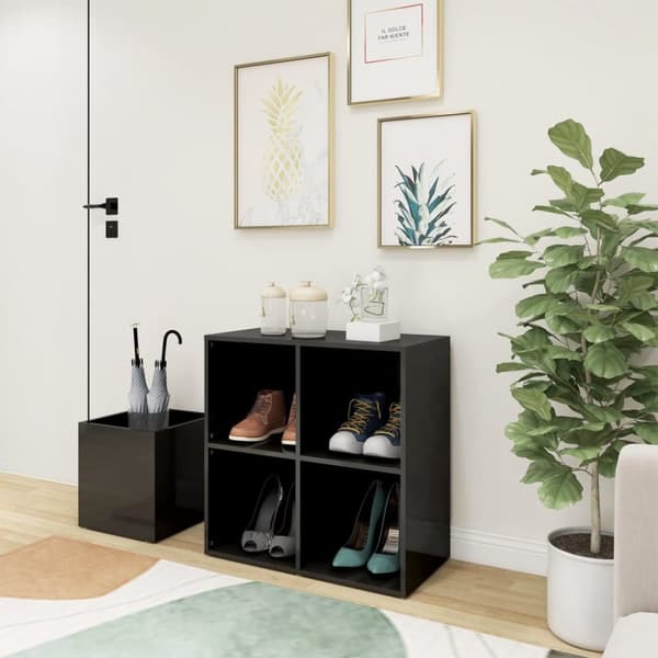 Skoopbevaring - Living skoskab 105x35,5x70 cm konstrueret træ grå højglans