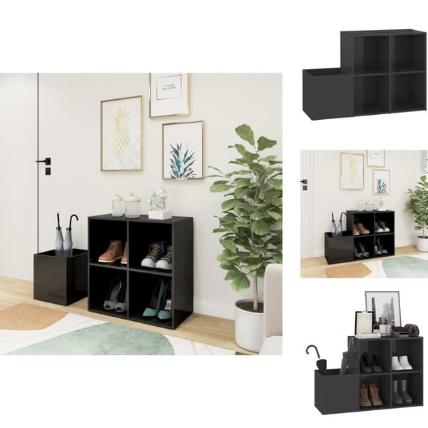 Skoopbevaring - Living skoskab 105x35,5x70 cm konstrueret træ grå højglans