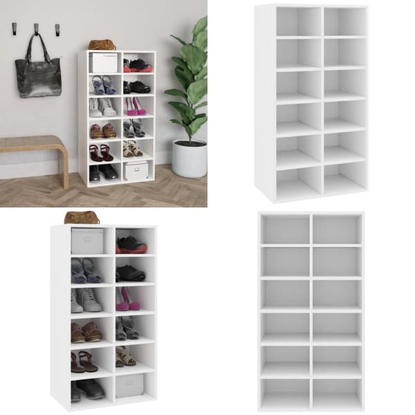 Skoreol 54x34x100,5 cm konstrueret træ hvid - Skoreol - Skoreoler - Home & Living