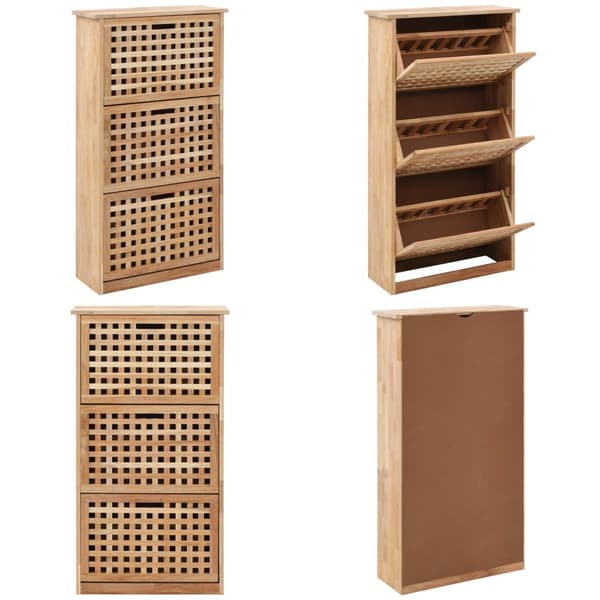 Skoskab 55x20x104 cm massivt valnøddetræ - Skoskab - Skoskabe - Home & Living