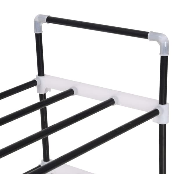 Skostativ med 7 hylder metal og plastik sort - Skostativ - Skostativer - Home & Living