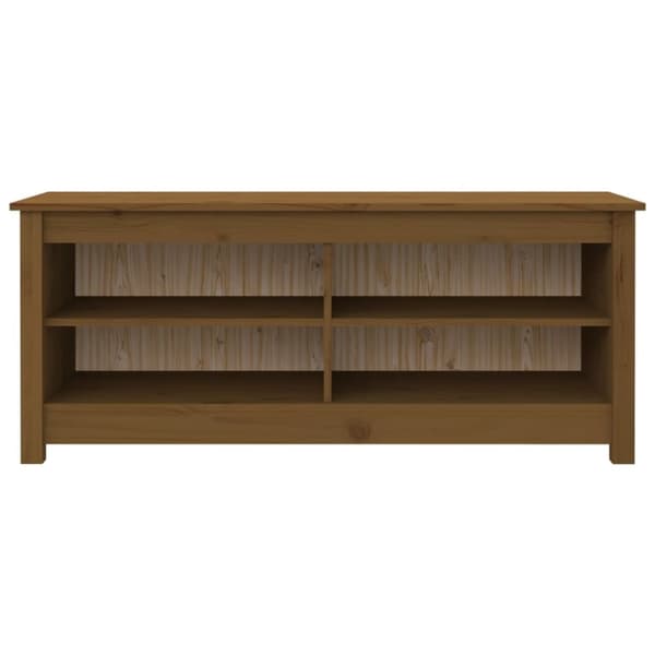 Kenkäkaappi hunajanruskea 110x38x45,5 cm täysi mänty - Kenkäpenkki - Kenkäpenkit - Home & Living