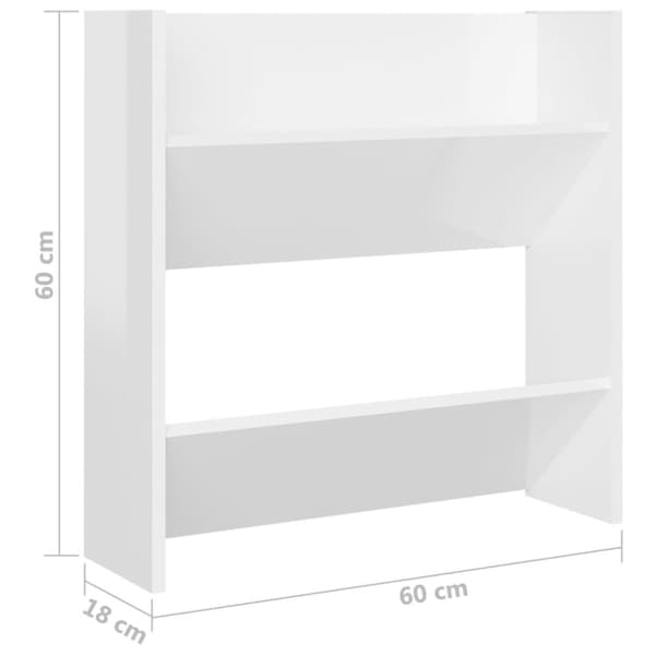 Væghængte skoskabe 4 stk. 60x18x60 cm spånplade hvid højglans - Væghængt Skoskab - Væghængte Skoskabe - Home & Living