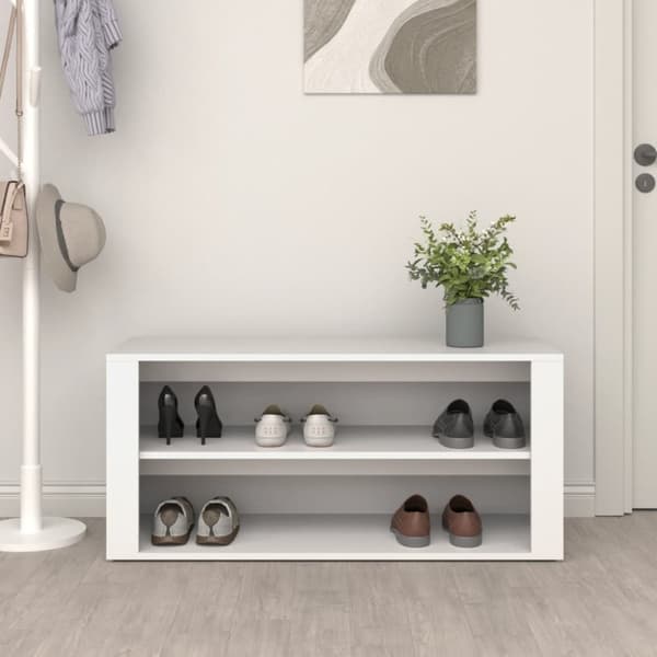 Skoreol 100x35x45 cm konstrueret træ hvid - Skoreol - Skoreoler - Home & Living