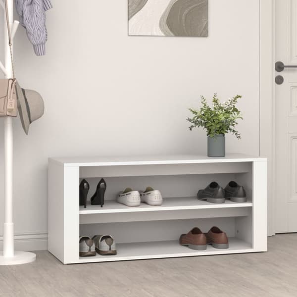 Skoreol 100x35x45 cm konstrueret træ hvid - Skoreol - Skoreoler - Home & Living