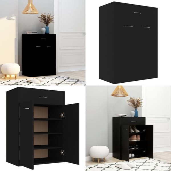 Skoskab 60x35x84 cm konstrueret træ sort - Skoreol - Skoreoler - Home & Living