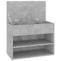 Miniatyrbillede 8 af 9: Skobænk 60x30x45 cm konstrueret træ betongrå - Skoreol - Skoreoler - Home & Living