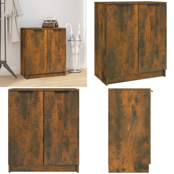 Skoskab 59x35x70 cm konstrueret træ røget egetræsfarve - Skoreol - Skoreoler - Home & Living