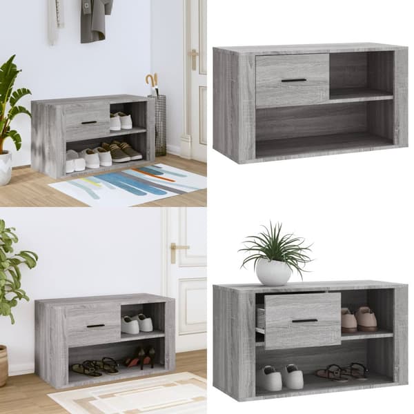 Skoskab 80x35x45 cm konstrueret træ grå sonoma-eg - Skoreol - Skoreoler - Home & Living