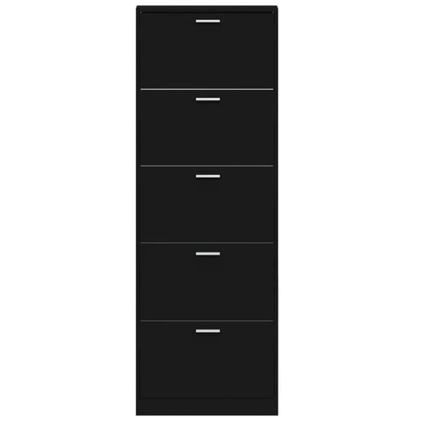 Skoskab 59x17x169 cm konstrueret træ sort - Skoreol - Skoreoler - Home & Living