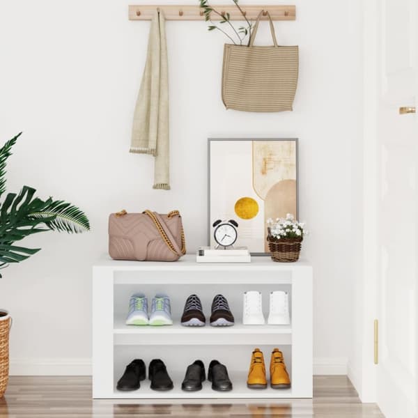 Skoreol 75x35x45 cm konstrueret træ hvid - Skoreol - Skoreoler - Home & Living