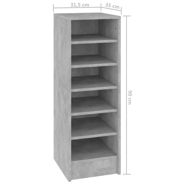 Skoskab 31,5x35x90 cm spånplade betongrå - Skoskab - Skoskabe - Home & Living