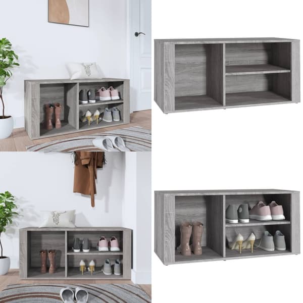 Kenkäkaappi harmaa Sonoma 100x35x45 cm tekninen puu - Kenkäkaappi - Kenkäkaapit - Home & Living