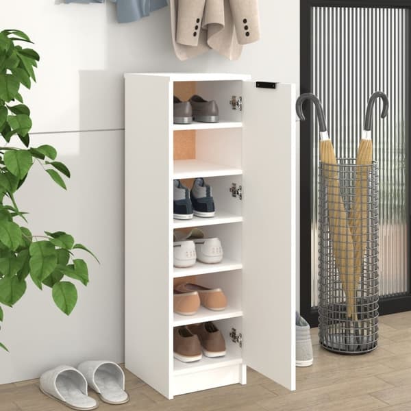 Skoskab 30x35x100 cm konstrueret træ hvid - Skoreol - Skoreoler - Home & Living