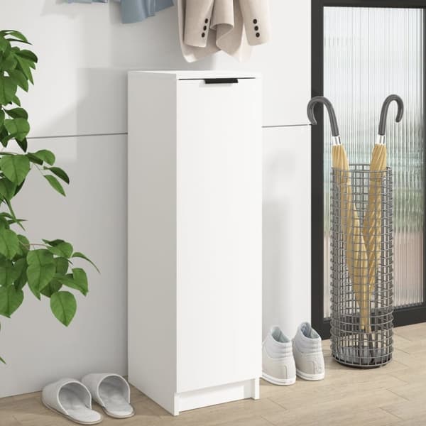 Skoskab 30x35x100 cm konstrueret træ hvid - Skoreol - Skoreoler - Home & Living